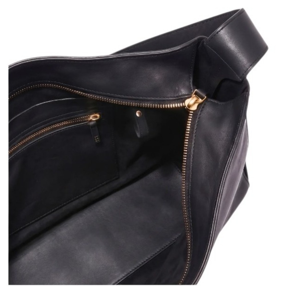 Minor History Overtime Tote Black Full Grain Leather Large Hobo Shoulder Bag - Picture 4 of 7